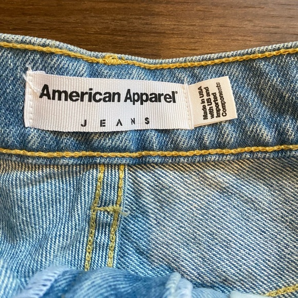 American Apparel High Rise Cuffed Denim Shorts - Picture 5 of 12
